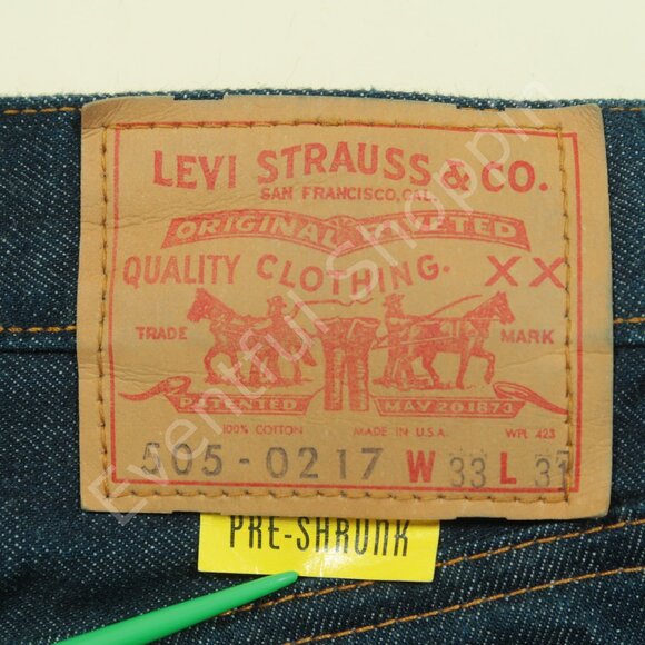 Vintage Levis 505 Big E Selvedge Jeans Mens 33 Blue Deadstock 60s Denim USA - Picture 5 of 16